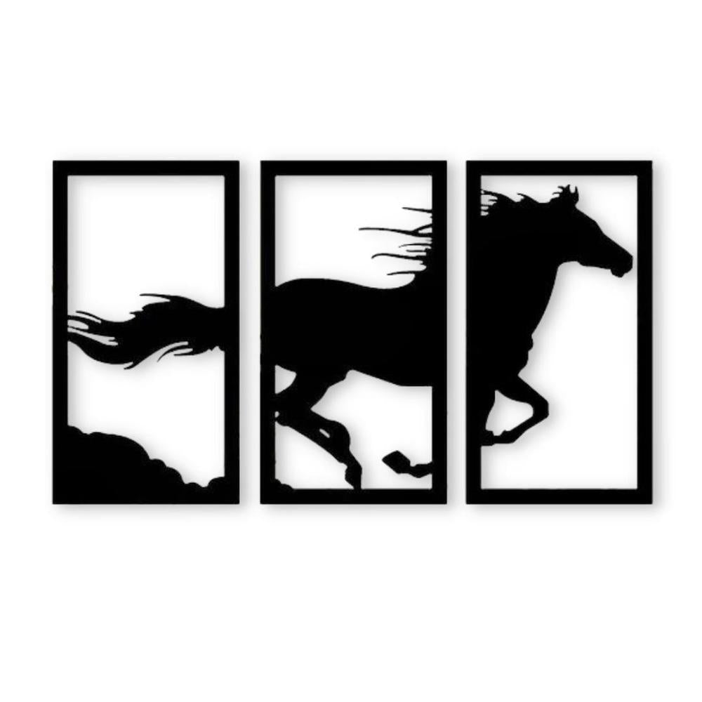 Three Panel Horse Frame | Wall Hanging