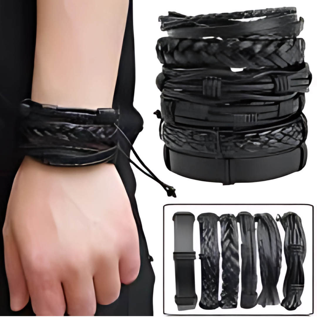 Pack Of 4 | European Vintage Premium Quality | Leather Bracelet