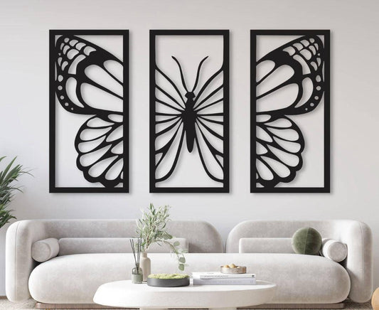 3 Butterfly wooden Frame
