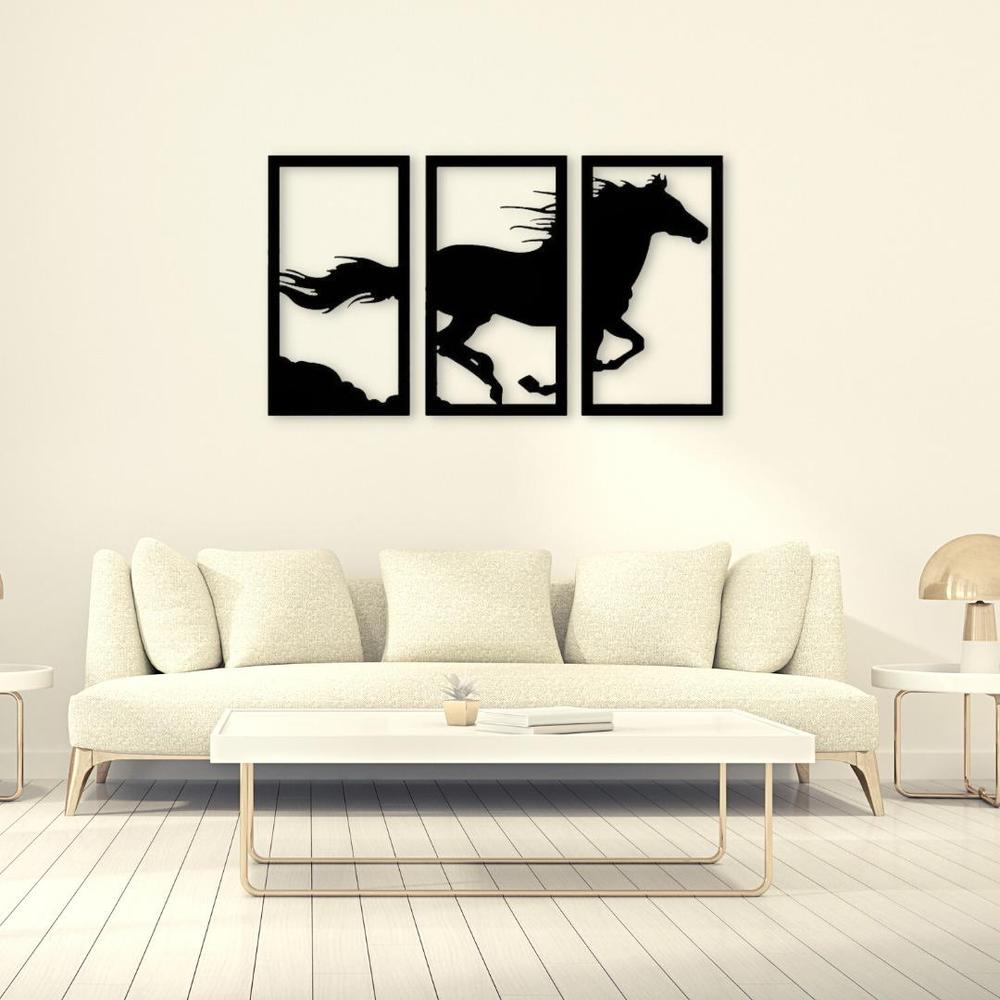 Three Panel Horse Frame | Wall Hanging