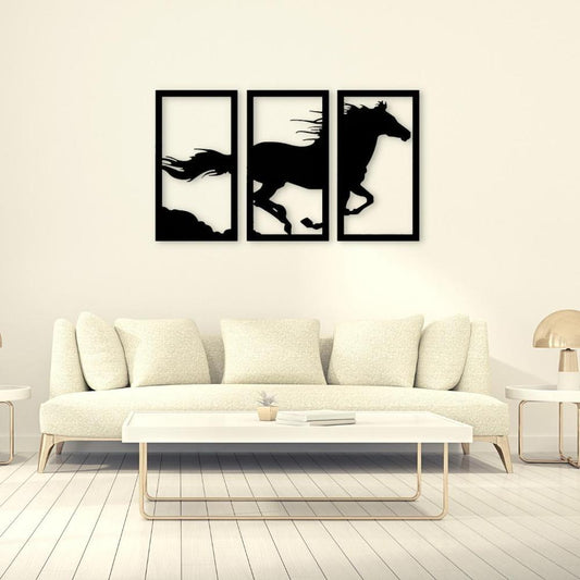 Three Panel Horse Frame | Wall Hanging